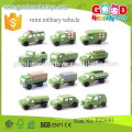 Vente en gros de véhicules militaires en bois dur OEM kids mini voiture jouets véhicules militaires EZ5081